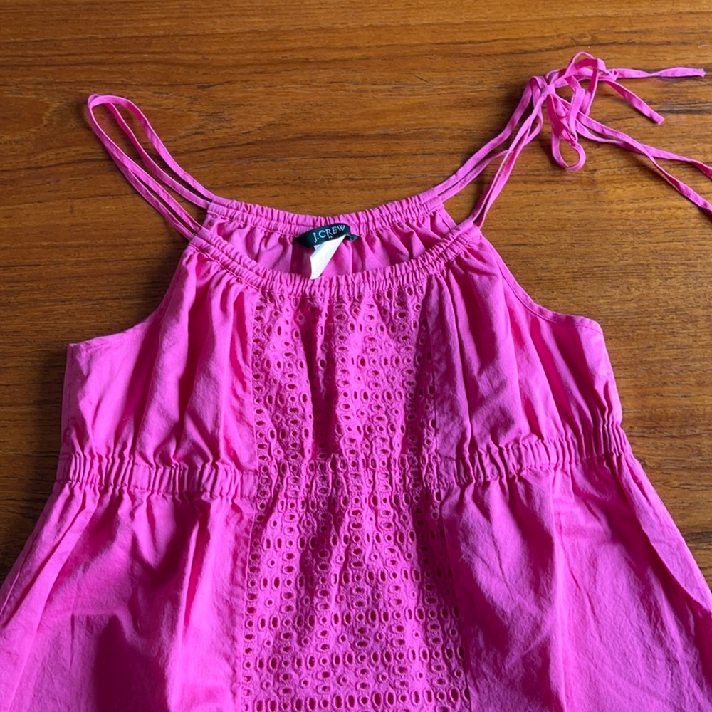 J. Crew, pink, eyelet summer dress